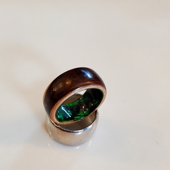 Custom wood ring size 7 1/2 - Picture 2 of 3